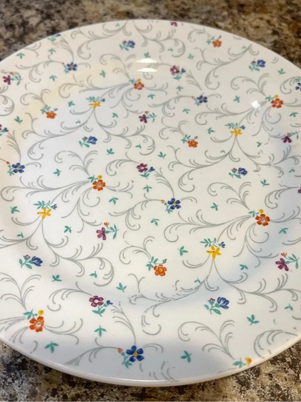 Vintage Simpsons Ambassador Ware Floral Spray 8” Plate Made in England